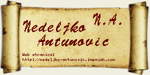 Nedeljko Antunović vizit kartica